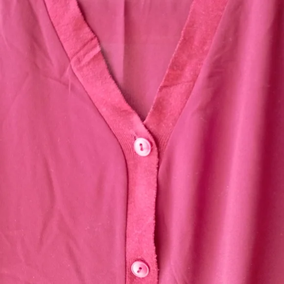 Maroon Sheer and Fineknit Top - Picture 6 of 11